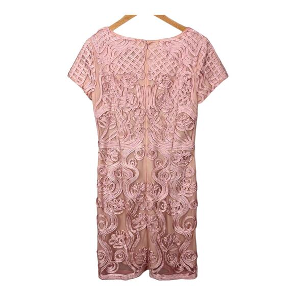JS Collections Pink Soutache Embroider Sheath Dress 8 M Medium - Picture 4 of 10